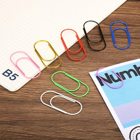 MECCANIXITY 30 Pcs Wide Paper Clip Coated Large Clips, 2 Inch Blue Bookmarks for Organizing Office Home