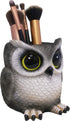DWK Grey Owl Makeup Brush Holder Organizer Caddy, Handmade Makeup Organizer for Vanity, 4"