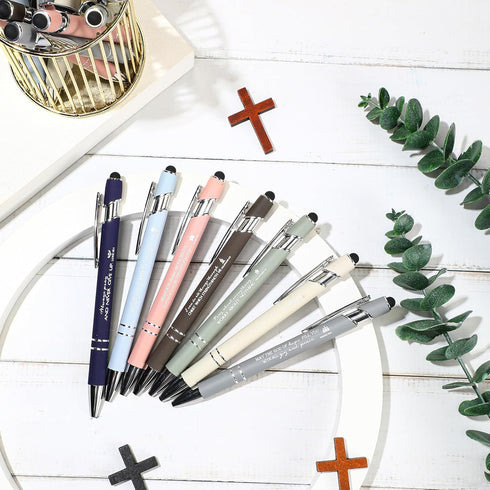 Fumete 42 Pcs Bible Verse Ballpoint Pens, Christian Stylus Pens with Inspirational Quotes, Bible Verse Pens Bulk Gift