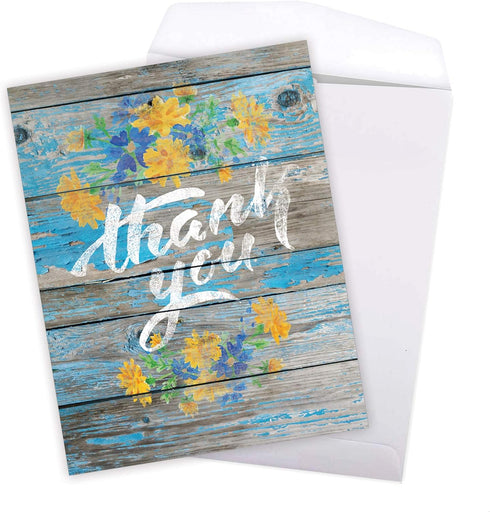 The Best Card Company - 1 Big Thank You Card from All of Us - Group Gratitude Notecard with Envelope - Driftwood
