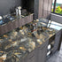17.7''x100'' Slate Gold Glossy Marble Contact Paper for Countertops, Waterproof Peel and Stick Vinyl Wallpaper