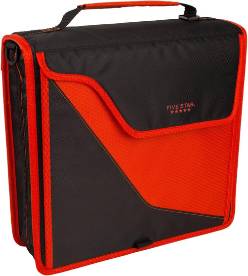 Five Star Zipper Binder, 3 Inch 3-Ring Binder for School, 5-Tab Expanding File, 700 Sheet Capacity, Red/Black (29296CE8)