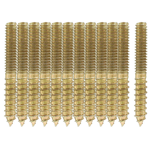 Biaungdo 1/4-20 x 2 Inch Hanger Bolts, 12 Pcs Self-Tapping Double Headed Bolts for Wood Joint Furniture Accessories