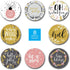 Grey Mustard Pink Christmas Stickers, 500 Modern Holiday Labels, 1.5" Winter Envelope Seals with 8 Festive Designs