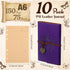 Yeaqee 10 Pack PU Leather Journal Notebook, Refillable Vintage Journal, 6 Ring Binder Diary with Lined Pages, A6 7" x 5"