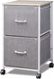 DEVAISE 2 Drawer Mobile File Cabinet, Rolling Printer Stand for A4 or Letter Size, Light Grey Fabric