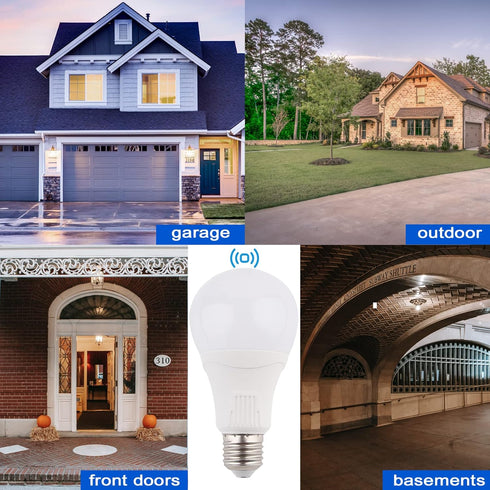 Motion Sensor Light Bulbs, Outdoor 15W (100W Equivalent), 3000K, E26 A21, Dusk to Dawn, Radar Activated, 2 Pack