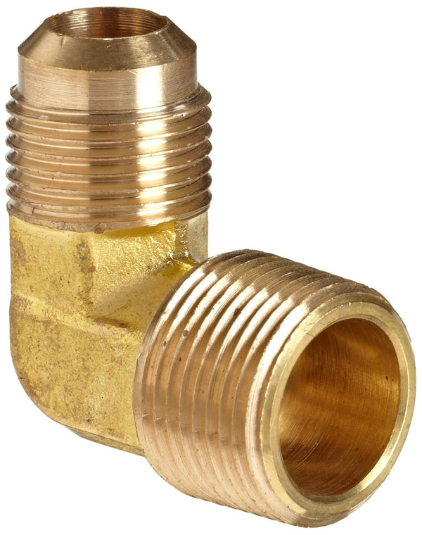 Anderson Metals 04049-0602 Brass Tube Fitting, 90 Degree Elbow, 3/8" Flare x 1/8" Male Pipe