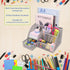 Boutilon Mesh Desk Organizer with 6 Compartments and 1 Drawer - Multi-Functional Caddy Pen Holder for Home Office