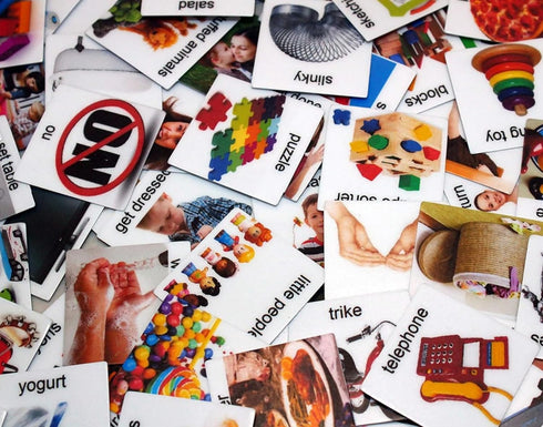 Smile4Autism Large 2"x2" Loose Visual Picture Cards, Receptive and Expressive Language, Speech