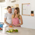Clear Gold Glass Weekly Dry Erase Calendar 15x11", Menu & Meal Planner with Wood Decoration, Marker Holder and 4 Markers