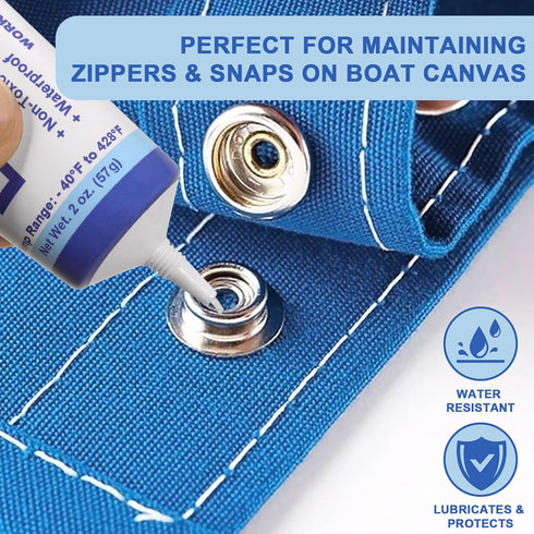 2 Oz BTAS Zipper Lubricant for Plastic and Metal, Zipper Ease Lube Silicone Grease for Boat Canvas Cooler Bags Clothes