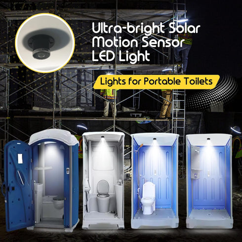 BRIGHTICONIC Solar Motion Sensor Light LED Powered Motion Activated Lighting for Shed, Portable Toilet, Chicken Coop