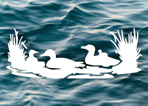 Reusable Ducks & Lake Wilderness Stencil 11" x 8.5" - Custom, Durable Outdoor Scene Template