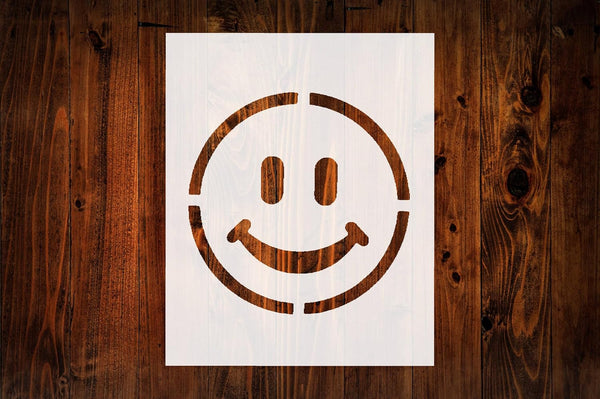 Smile Smiley Face Emoji Stencil, Reusable & Sturdy, 8.5" x 11" for Spreading Happiness in Crafts