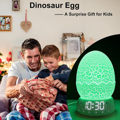 MTDYHY 20 Upgraded Dinosaur Egg Alarm Clock/Digital Clock with Night Light, Soothing Sound Timer Aid Sleep