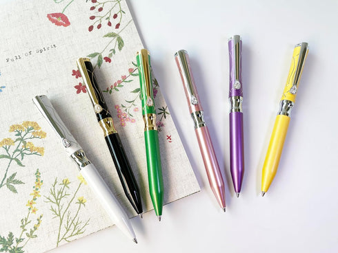 LACHIEVA LUX Elegant Crystal Executive Metal Ballpoint Pen with German-made Refills, Luxury High-End Writing