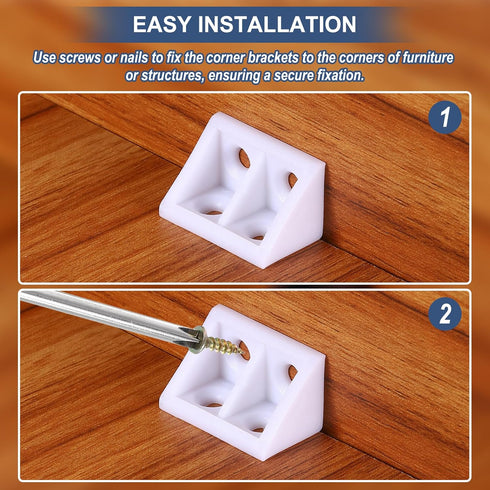 1.3"x0.8"x0.8" 10 PATIKIL Plastic Corner Braces, Pcs L-Shape Shelf Support Corner Brace Nylon Right Angle Brackets