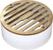 NDS 910B Round Grate Drain Cover, 4 In. with PVC Collar, Connects to 3 Inch Drain Pipe & 4 Inch Fittings