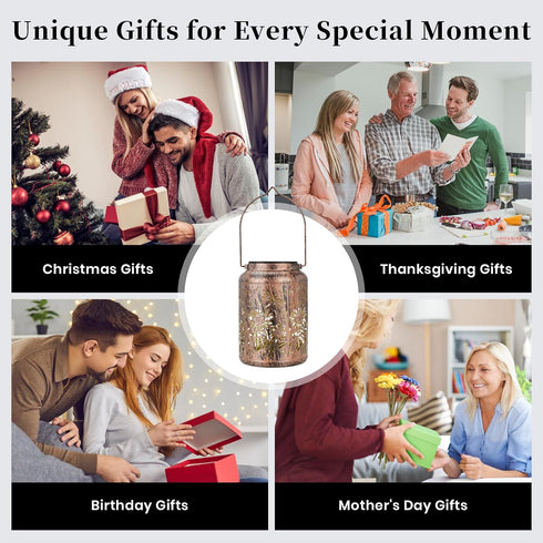 Sunflower Solar Lanterns Outdoor Waterproof, Mother's Day Birthday Christmas Gifts for Women Mom Grandma, Hanging Solar