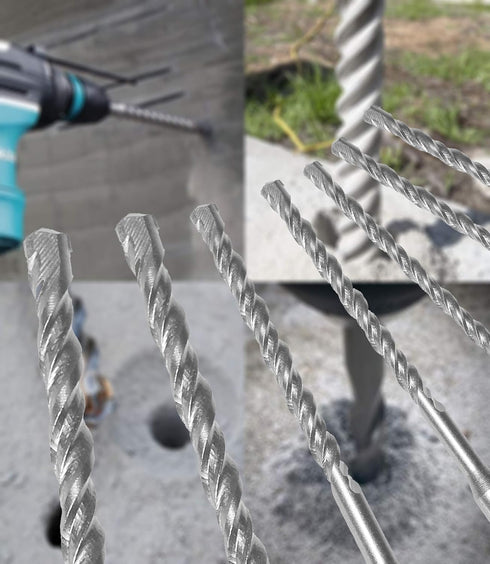 SDS Plus Hammer Drill Bit 3Pcs 1/4 in. x 6 in. for Masonry Concrete Rock