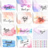 Faccito 100 Watercolor Thank You Cards with Envelopes and Stickers, Baby Shower, Graduation,