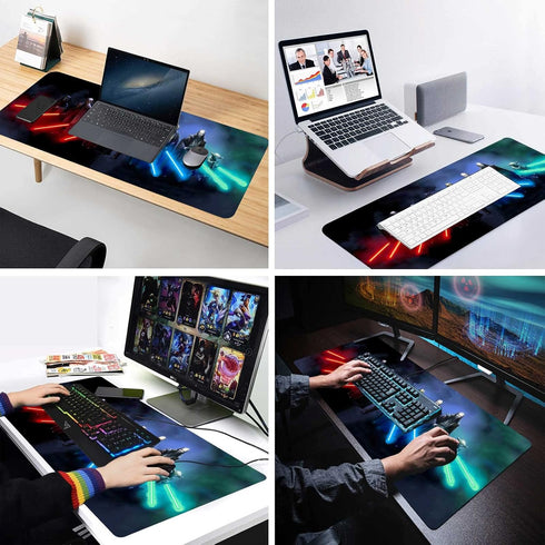 Extra Large Gaming Mouse Pad Custom Mousepad - Non-Slip Rubber Base, Stitched Edges Mouse Mat, Washable Desk Pad