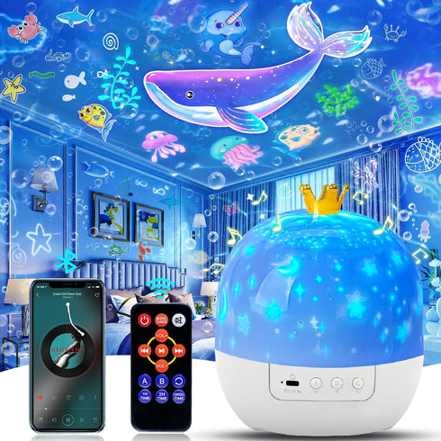 LytRdIt 21 Sets of Films, Projector Night Light for Kids Bedroom, Ceiling, Remote