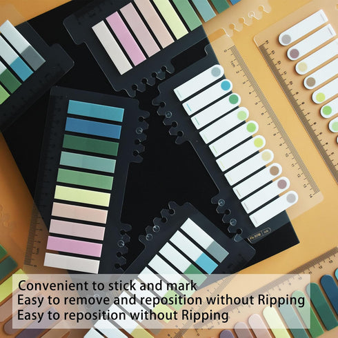 Translucent Sticky Note Tabs 1600pcs, Morandi Page Markers for Annotating Books, Repositionable Book Flags Tabs Strip