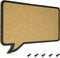 Navaris Cork Board Bulletin Board - Rectangular Speech Bubble Design 11 x 17 in, includes 5 Pins for Memo Display