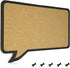 Navaris Cork Board Bulletin Board - Rectangular Speech Bubble Design 11 x 17 in, includes 5 Pins for Memo Display