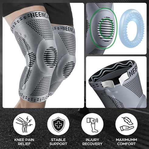 NEENCA Professional Knee Brace for Pain Relief, Medical Knee Support with Patella Pad & Side Stabilizers, Compression