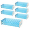 6 Pack Plastic Test Tube Rack, 50 Holes Holder for 13/16mm Tubes, Detachable Stand for Scientific Experiments