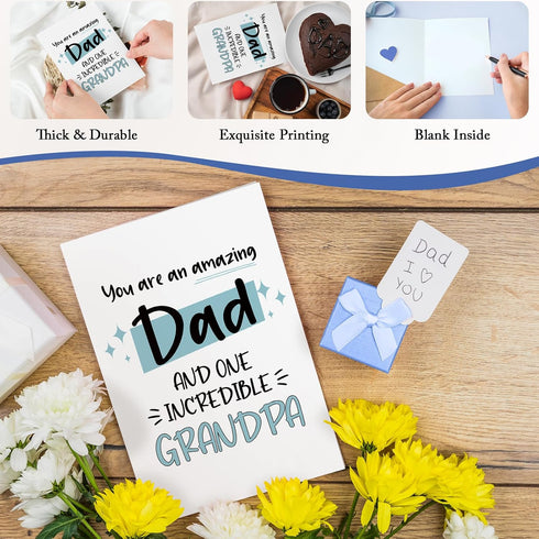 Qiliji Father's Day Card for Grandpa, Happy Father's Day Card from Kid, Grandpa Birthday Card, You Are An Amazing Dad
