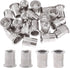 Glarks 20Pcs 3/8''-16UNC 304 Stainless Steel Rivet Nuts Flat Head Threaded Insert Nutserts Set