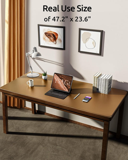 YSAGi Leather Desk Pad Protector, Large Non-Slip PU Leather Desk Blotter, Waterproof Desk Writing Pad