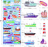 Set 3D 4 SHANGRLA Transportation Puffy Stickers Play for Kids ToddlersReusable Vehicle Sticker with Car, Truck