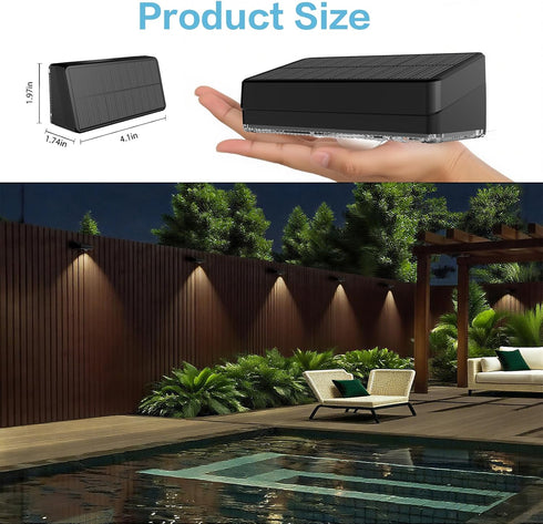 Lights,10 IP65,30 Decor(2P) Solar Fence RGB Color Changing Modes,Solar Lights Powered Waterproof Hours Runtime,Easy