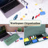 Birch Desktop Whiteboard with Storage & Multiple Markers, Glass Dry Erase Board, Notepad, Tabletop Desk Whiteboard