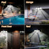336 4-Head 2400mAh IP65 Lighting2Pack Solar Lights Outdoor LED, Motion Sensor Security Wall Light with Remote, Split