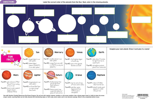 Teacher Created Resources (TCR21027) Solar System Learning Mat