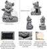 Garden Outdoor Dragon Statue Holding Solar Magic Orb LED Light Resin Adorable Baby Dragon Figurines for Patio Balcony