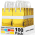 FoldTier 100 Pcs Gold Insulated Bags Bulk for Food Delivery Customized Thermal