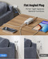 SUPERDANNY Detachable Travel Power Strip, 45W USB Fast Charge, 2 USB-C & 2 USB-A, 3 Outlets, 5ft Extension Cord, White