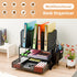 Simple Trending Desk File Organizer with Sliding Drawer, Metal Mesh Double Tray and 5 Upright Section Sorter and 2 Pen Holder, Black by Simple Trending