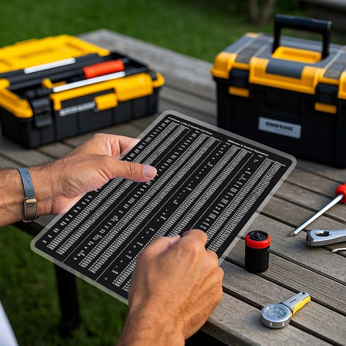 NELOMO 11.8 7.9 Toolbox Toolbox X Reference Card Accessories Conversion Chart Card SAE Metric Ruler Standard Metric