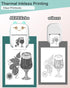 Mini Printer Portable, Inkless Sticker Printer with 8 Rolls Paper, Bluetooth Compatible with iOS + Android