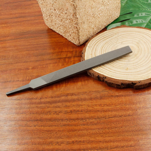6 Inch Flat Medium Cut File, High-Carbon Steel Double Cut Teeth, Single Hand File for Wood and Metal