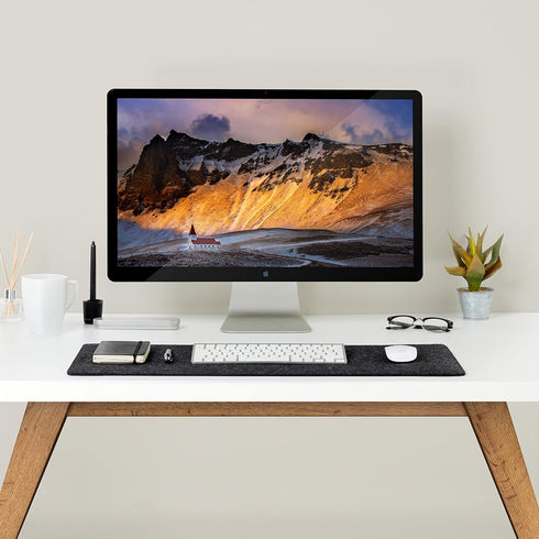 Premium Felt Desk Mat | Small 12" x 27.5" Multifunctional Desk Pad for Home Office, Dark Gray