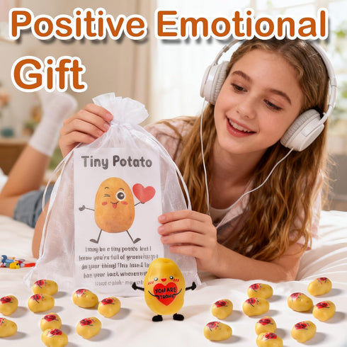 PAPPYN-A 100 Set Inspirational Potato Employee Appreciation Gifts Bulk for Coworkers Team Staff Thank You Gifts Organza